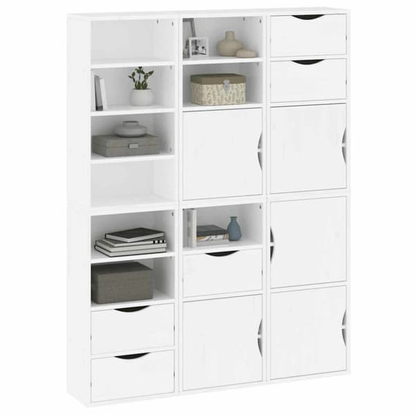 vidaXL sidekabinetter 6 stk ODDA 40x24x79 cm massivt fyrretræ hvid