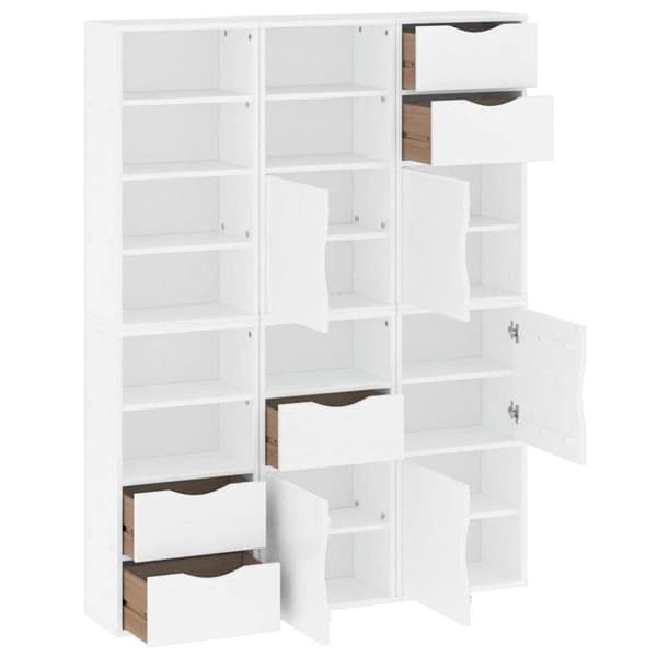 vidaXL sidekabinetter 6 stk ODDA 40x24x79 cm massivt fyrretræ hvid