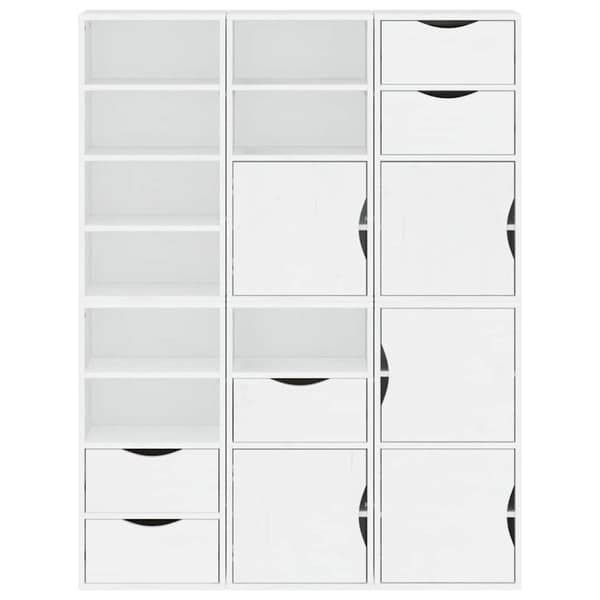 vidaXL sidekabinetter 6 stk ODDA 40x24x79 cm massivt fyrretræ hvid