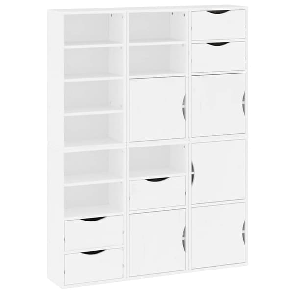 vidaXL sidekabinetter 6 stk ODDA 40x24x79 cm massivt fyrretræ hvid