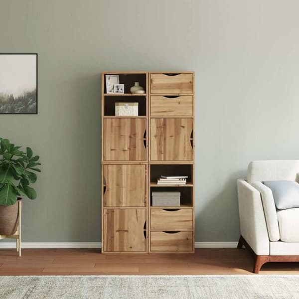 vidaXL Sideskap 4 stk ODDA 40x24x79 cm heltre furu