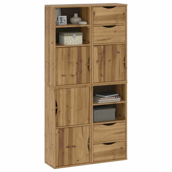 vidaXL Sideskap 4 stk ODDA 40x24x79 cm heltre furu