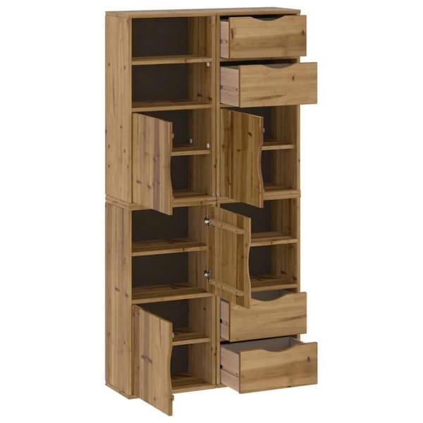 vidaXL Sideskap 4 stk ODDA 40x24x79 cm heltre furu