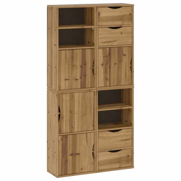 vidaXL Sideskap 4 stk ODDA 40x24x79 cm heltre furu
