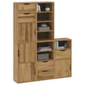 Miniatyrbillede 5 af 11: vidaXL sidekabinetter 5 stk ODDA 40x24x79 cm massivt fyrretræ