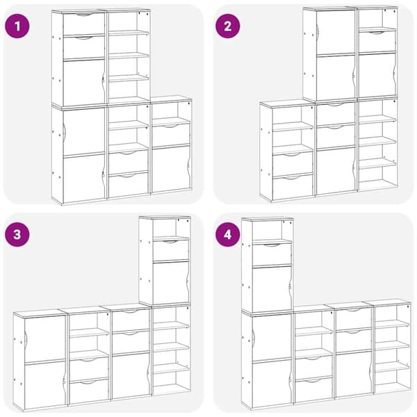 vidaXL sidekabinetter 5 stk ODDA 40x24x79 cm massivt fyrretræ