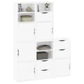 Miniatyrbillede 5 af 11: vidaXL sidekabinetter 5 stk ODDA 40x24x79 cm massivt fyrretræ hvid
