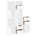 Miniatyrbillede 6 af 11: vidaXL sidekabinetter 5 stk ODDA 40x24x79 cm massivt fyrretræ hvid