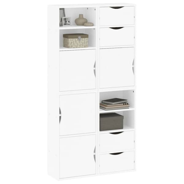vidaXL Sivukaapit 4 kpl ODDA, valkoinen, 40x24x79 cm massiivipuu mänty