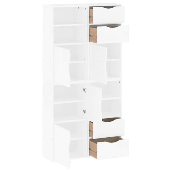 vidaXL Sivukaapit 4 kpl ODDA, valkoinen, 40x24x79 cm massiivipuu mänty