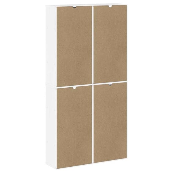 vidaXL Sivukaapit 4 kpl ODDA, valkoinen, 40x24x79 cm massiivipuu mänty