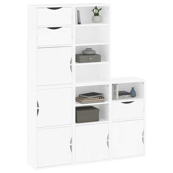 vidaXL sidekabinetter 5 stk ODDA 40x24x79 cm massivt fyrretræ hvid