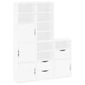 Miniatyrbillede 3 af 11: vidaXL sidekabinetter 5 stk ODDA 40x24x79 cm massivt fyrretræ hvid