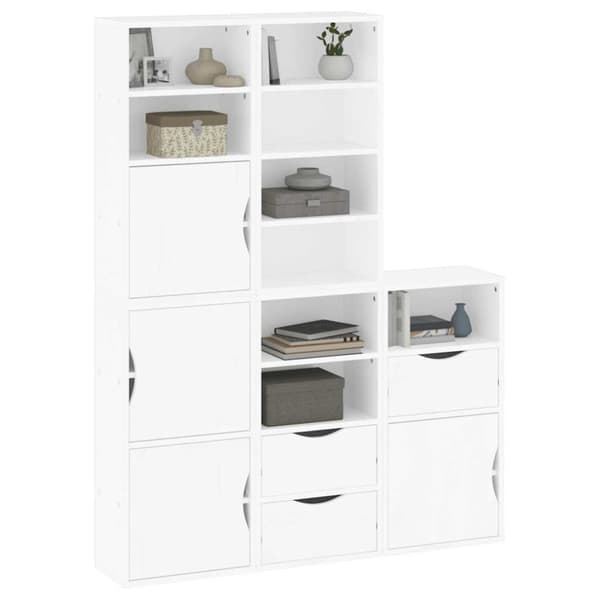 vidaXL sidekabinetter 5 stk ODDA 40x24x79 cm massivt fyrretræ hvid