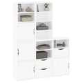 Miniatyrbillede 5 af 11: vidaXL sidekabinetter 5 stk ODDA 40x24x79 cm massivt fyrretræ hvid