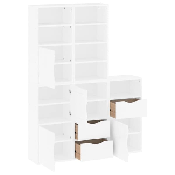 vidaXL sidekabinetter 5 stk ODDA 40x24x79 cm massivt fyrretræ hvid