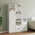 Miniatyrbillede 2 af 11: vidaXL sidekabinetter 5 stk ODDA 40x24x79 cm massivt fyrretræ hvid
