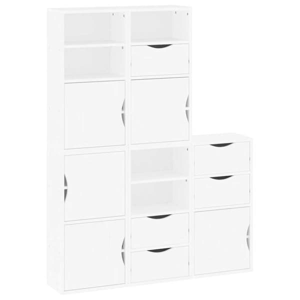 vidaXL Sidoskåp 5 st "ODDA" vit 40x24x79 cm massivt trä furu