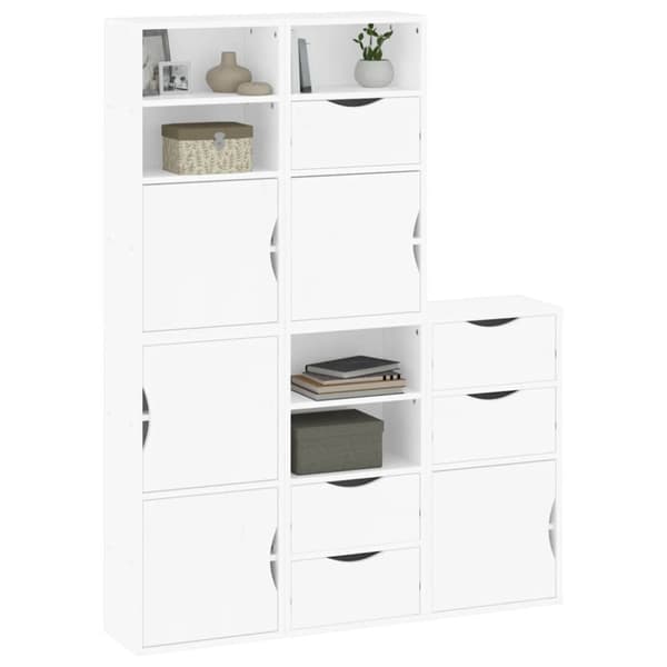 vidaXL Sidoskåp 5 st "ODDA" vit 40x24x79 cm massivt trä furu