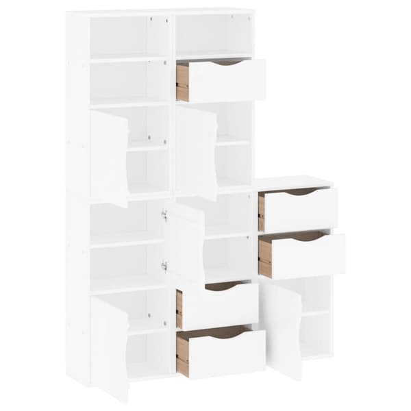 vidaXL Sidoskåp 5 st "ODDA" vit 40x24x79 cm massivt trä furu