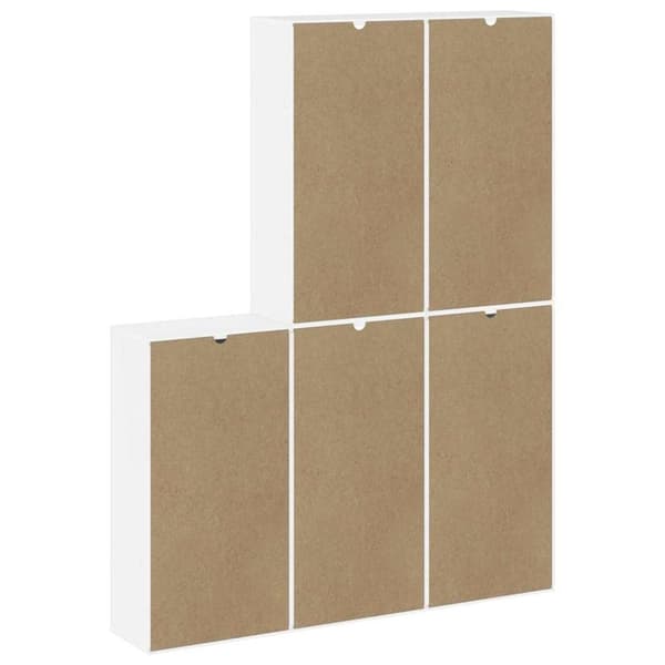 vidaXL Sidoskåp 5 st "ODDA" vit 40x24x79 cm massivt trä furu
