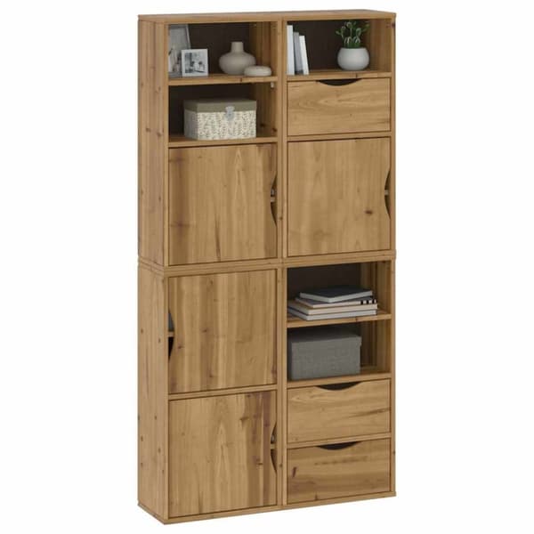 vidaXL Sidoskåp 4 st "ODDA" 40x24x79 cm massivt trä furu