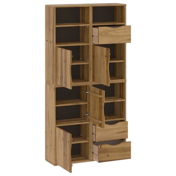 vidaXL Sidoskåp 4 st "ODDA" 40x24x79 cm massivt trä furu