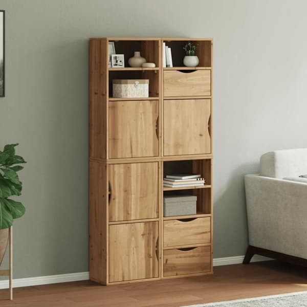 vidaXL Sidoskåp 4 st "ODDA" 40x24x79 cm massivt trä furu