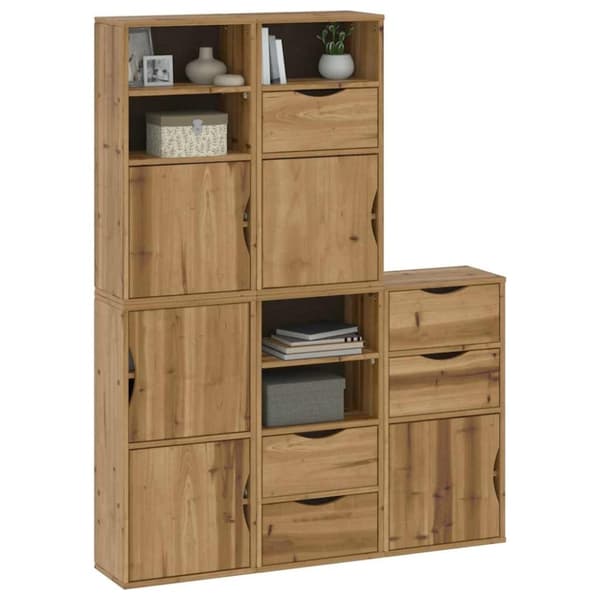 vidaXL Sideskap 5 stk ODDA 40x24x79 cm heltre furu