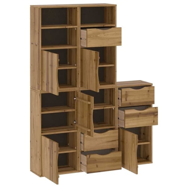 vidaXL Sideskap 5 stk ODDA 40x24x79 cm heltre furu