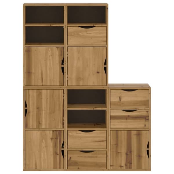 vidaXL Sideskap 5 stk ODDA 40x24x79 cm heltre furu