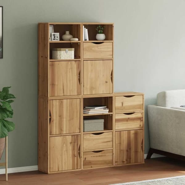 vidaXL Sideskap 5 stk ODDA 40x24x79 cm heltre furu