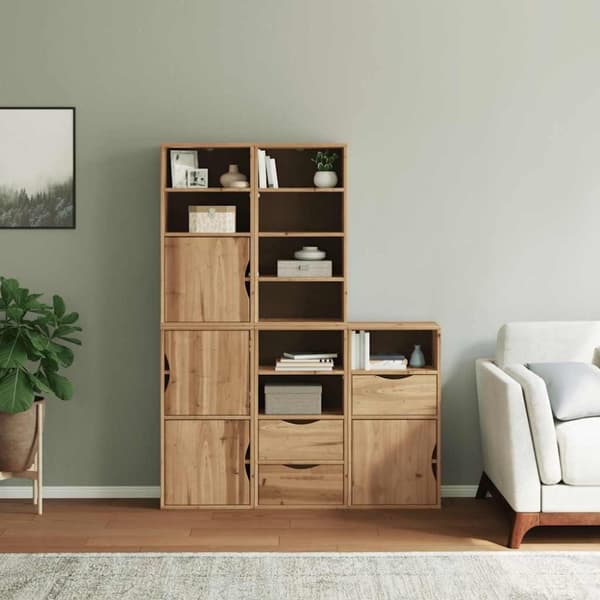 vidaXL Sideskap 5 stk ODDA 40x24x79 cm heltre furu