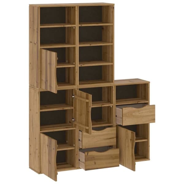 vidaXL Sideskap 5 stk ODDA 40x24x79 cm heltre furu