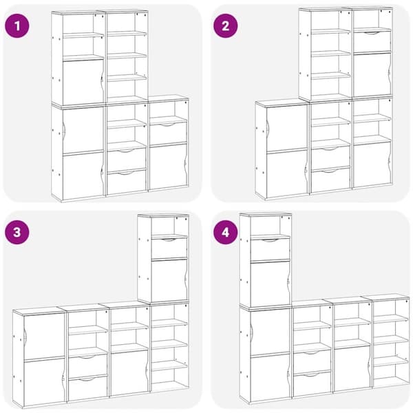 vidaXL Sideskap 5 stk ODDA 40x24x79 cm heltre furu