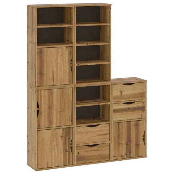 vidaXL Sidoskåp 5 st "ODDA" 40x24x79 cm massivt trä furu