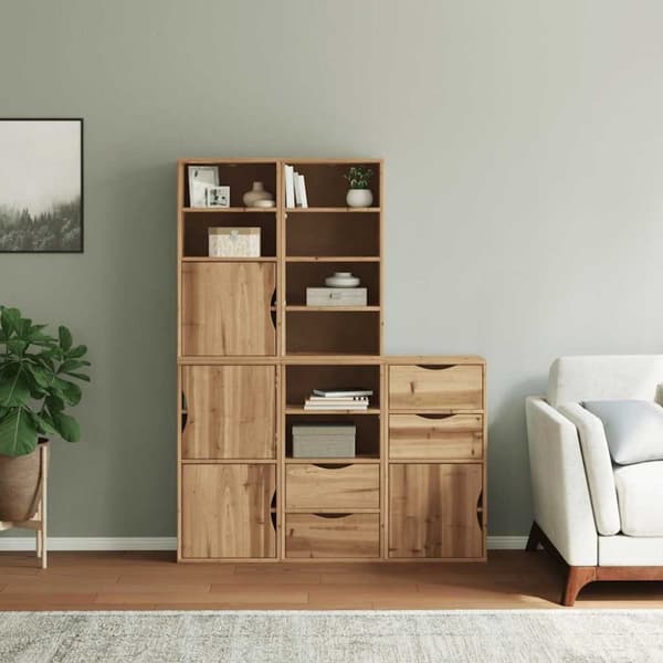 vidaXL Sidoskåp 5 st "ODDA" 40x24x79 cm massivt trä furu