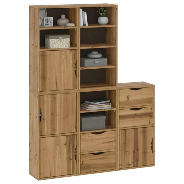 vidaXL Sidoskåp 5 st "ODDA" 40x24x79 cm massivt trä furu