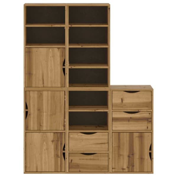 vidaXL Sidoskåp 5 st "ODDA" 40x24x79 cm massivt trä furu