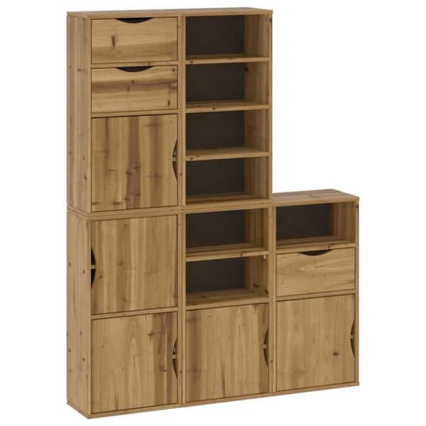 vidaXL Sidoskåp 5 st "ODDA" 40x24x79 cm massivt trä furu