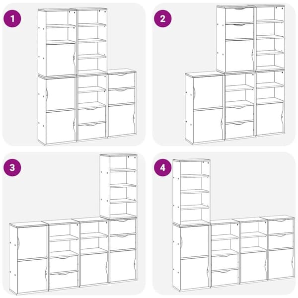 vidaXL Sivukaapit 5 kpl ODDA, 40x24x79 cm massiivipuu mänty