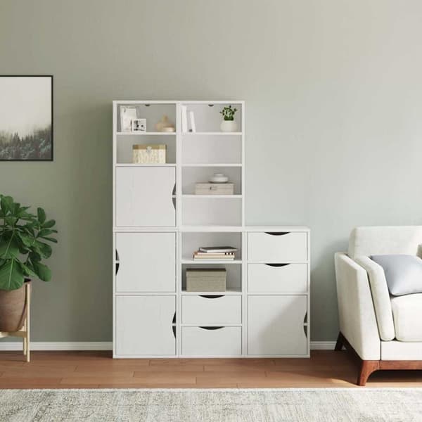 vidaXL Sideskap 5 stk ODDA hvit 40x24x79 cm heltre furu