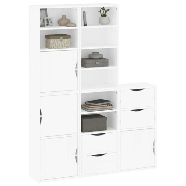 vidaXL Sideskap 5 stk ODDA hvit 40x24x79 cm heltre furu