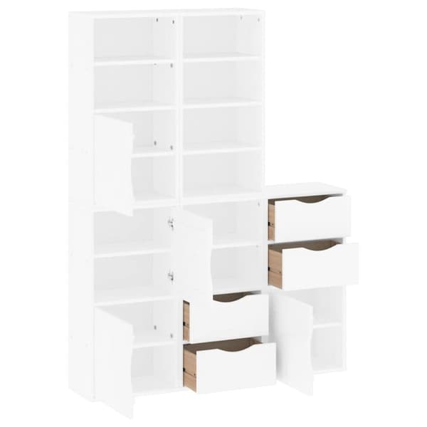 vidaXL Sideskap 5 stk ODDA hvit 40x24x79 cm heltre furu