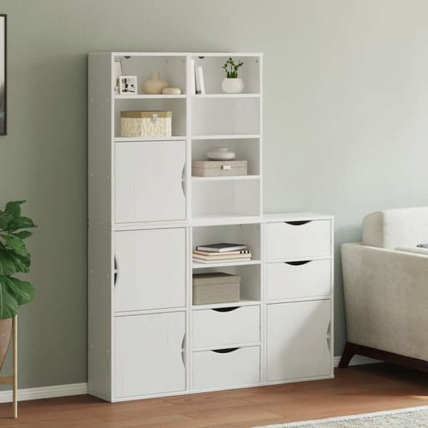 vidaXL Sideskap 5 stk ODDA hvit 40x24x79 cm heltre furu