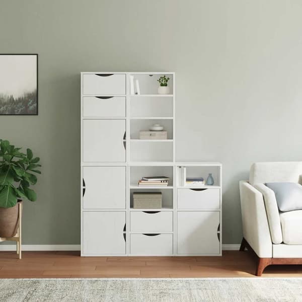 vidaXL Sideskap 5 stk ODDA hvit 40x24x79 cm heltre furu