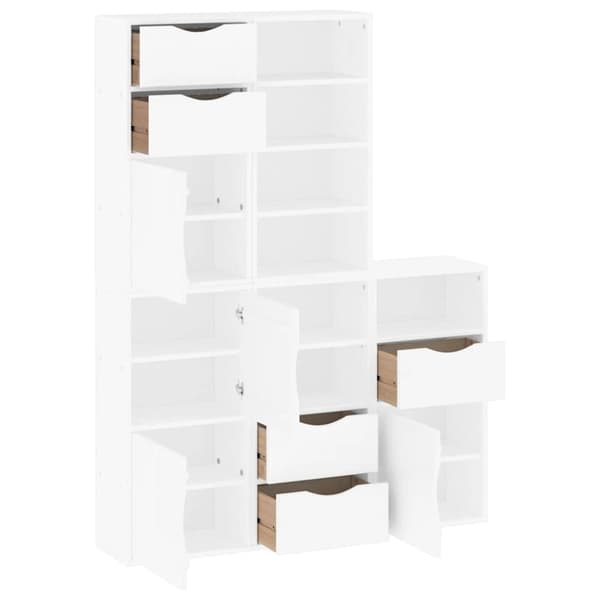 vidaXL Sideskap 5 stk ODDA hvit 40x24x79 cm heltre furu
