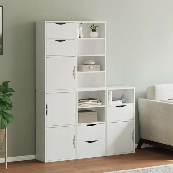 vidaXL Sideskap 5 stk ODDA hvit 40x24x79 cm heltre furu