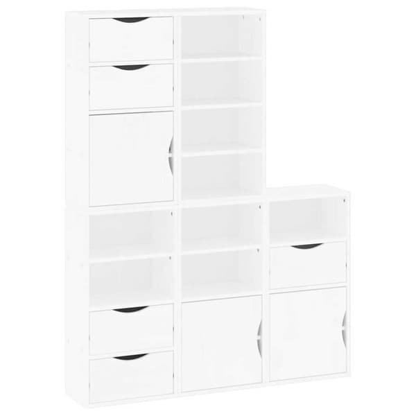 vidaXL Sideskap 5 stk ODDA hvit 40x24x79 cm heltre furu