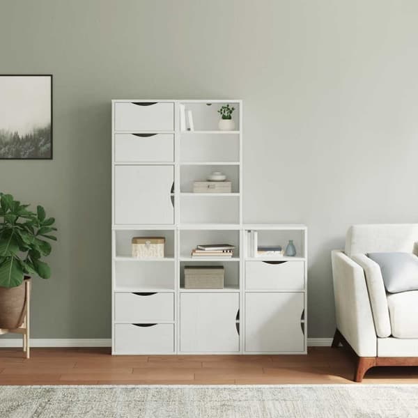 vidaXL Sideskap 5 stk ODDA hvit 40x24x79 cm heltre furu